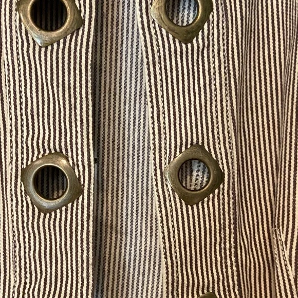 AMX Striped Brown Women's Jacket Medium Petite - Picture 4 of 8